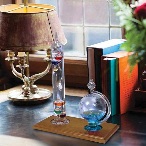 Galileo Indoor Thermometer with Globe Storm Glass